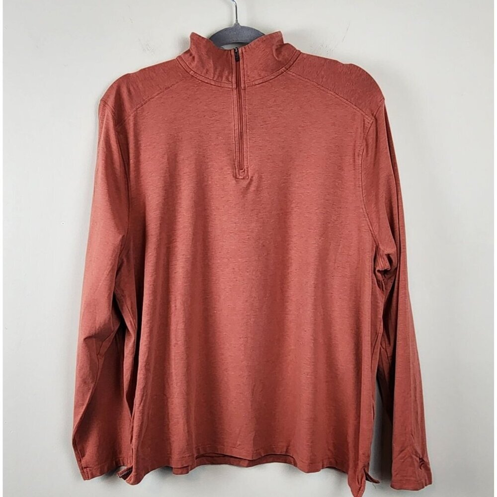 Coolibar  sz L Sonora performance pullover  1/4 zip brown sun protection